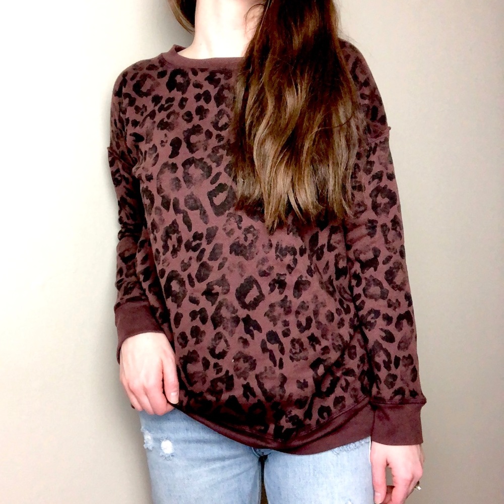 Peyton Jenson Crew Neck Red Wine Sweatshirt